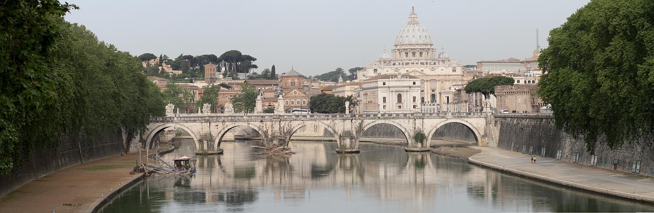 rome tiber st peter's basilica free photo