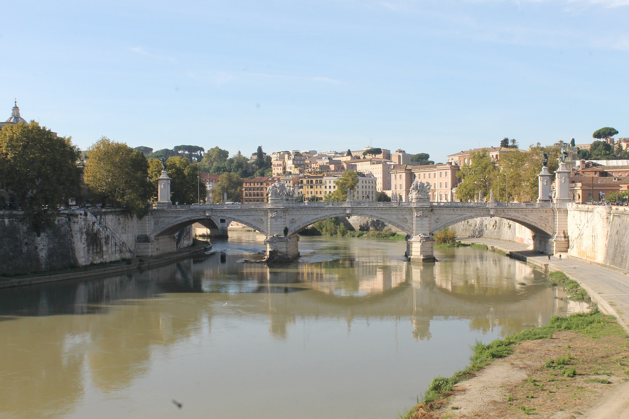 rome bridge river free photo