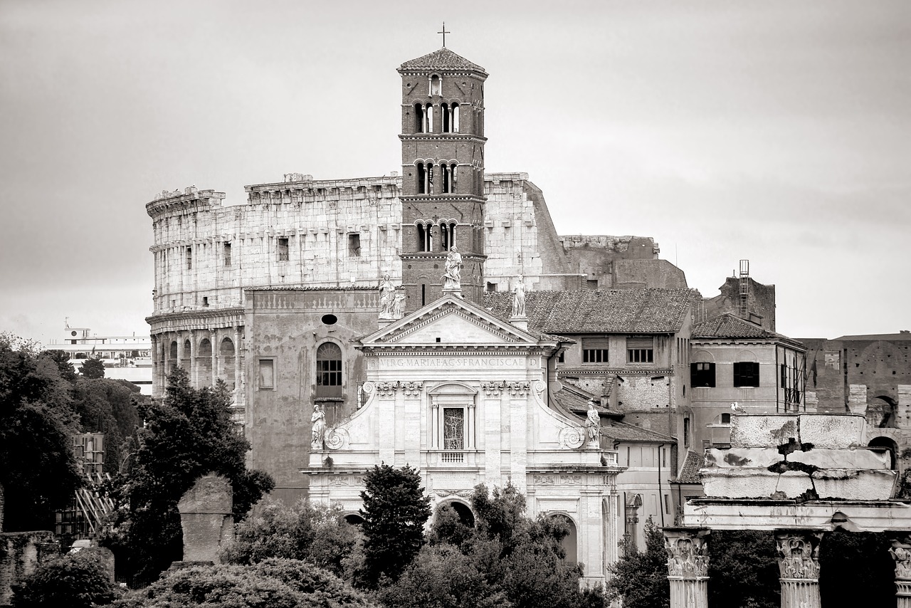 rome  coliseum  church free photo