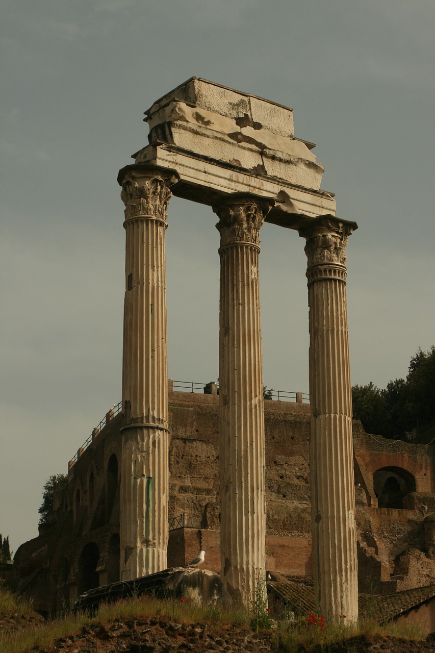 rome pillars ruins free photo