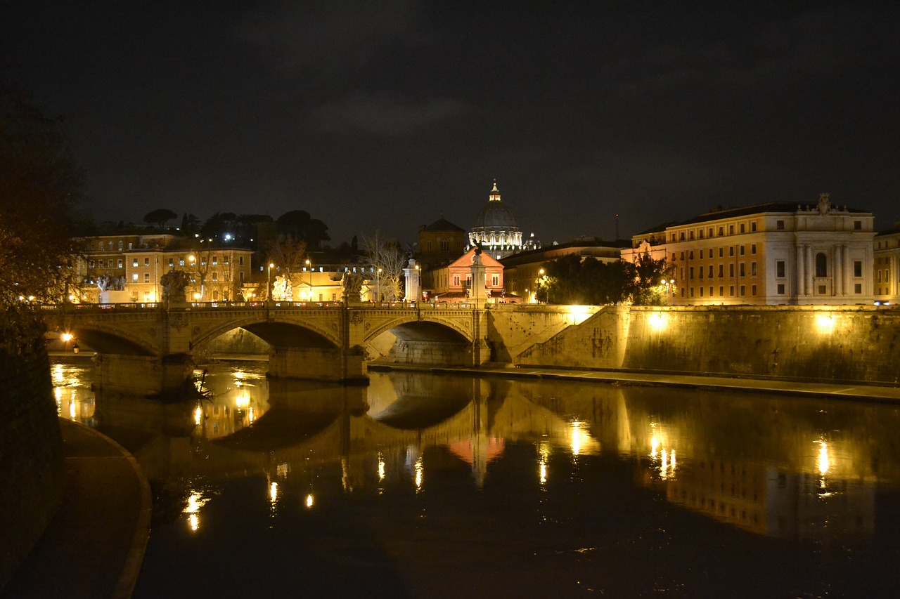 rome bridge italy free photo