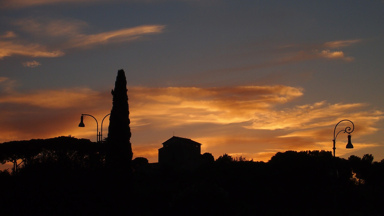 rome italy sunset free photo