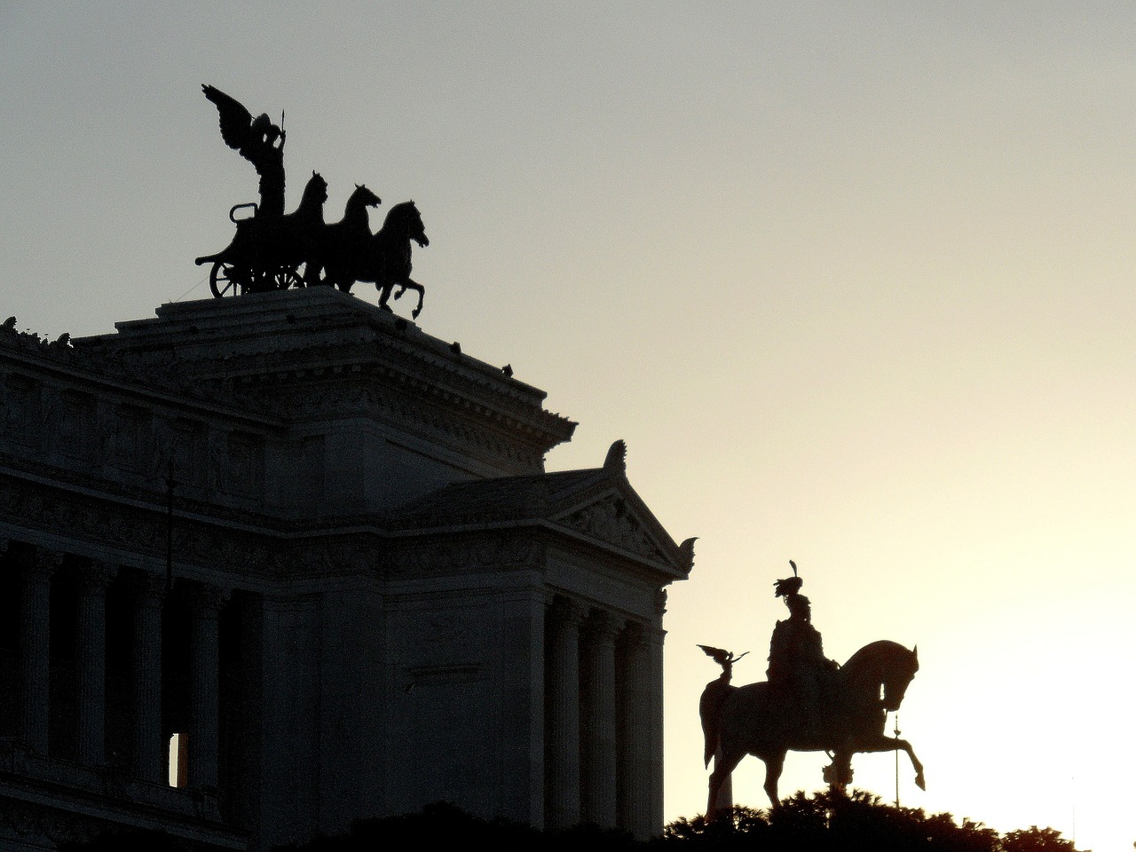 rome horse sunset free photo