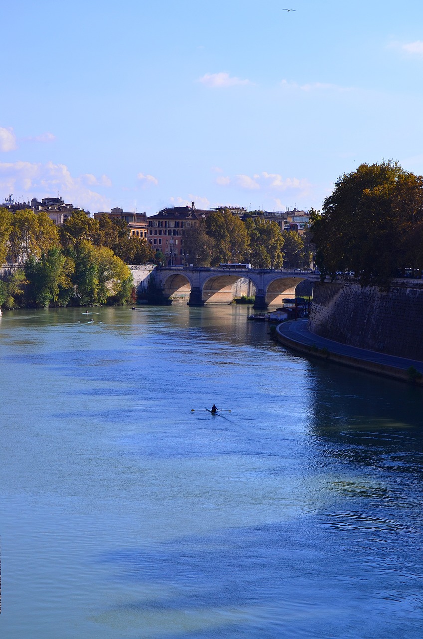 rome tiber bridge free photo