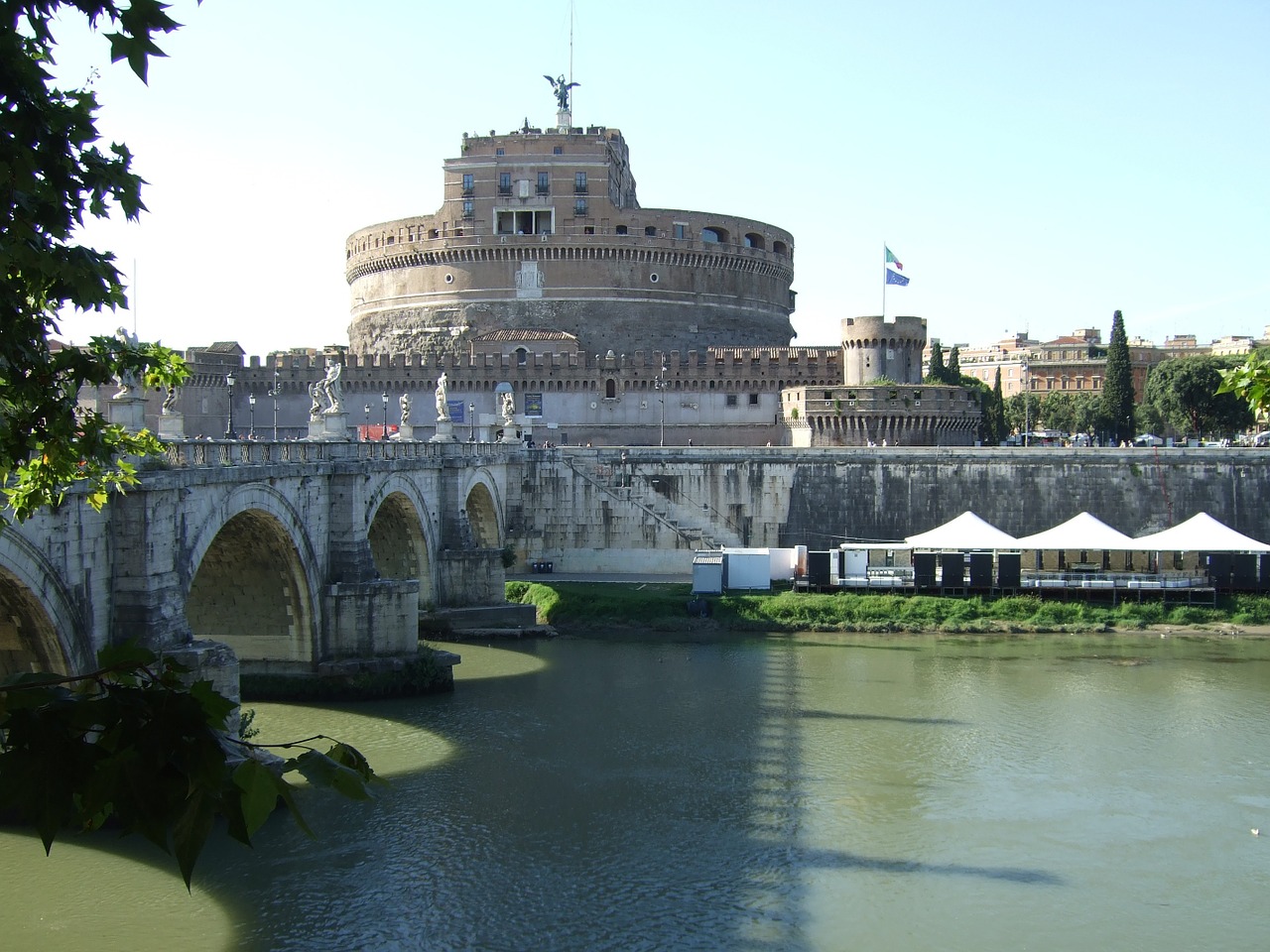 rome river bridge free photo