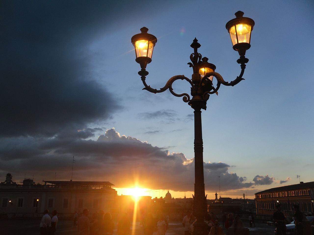 rome italy sunset free photo