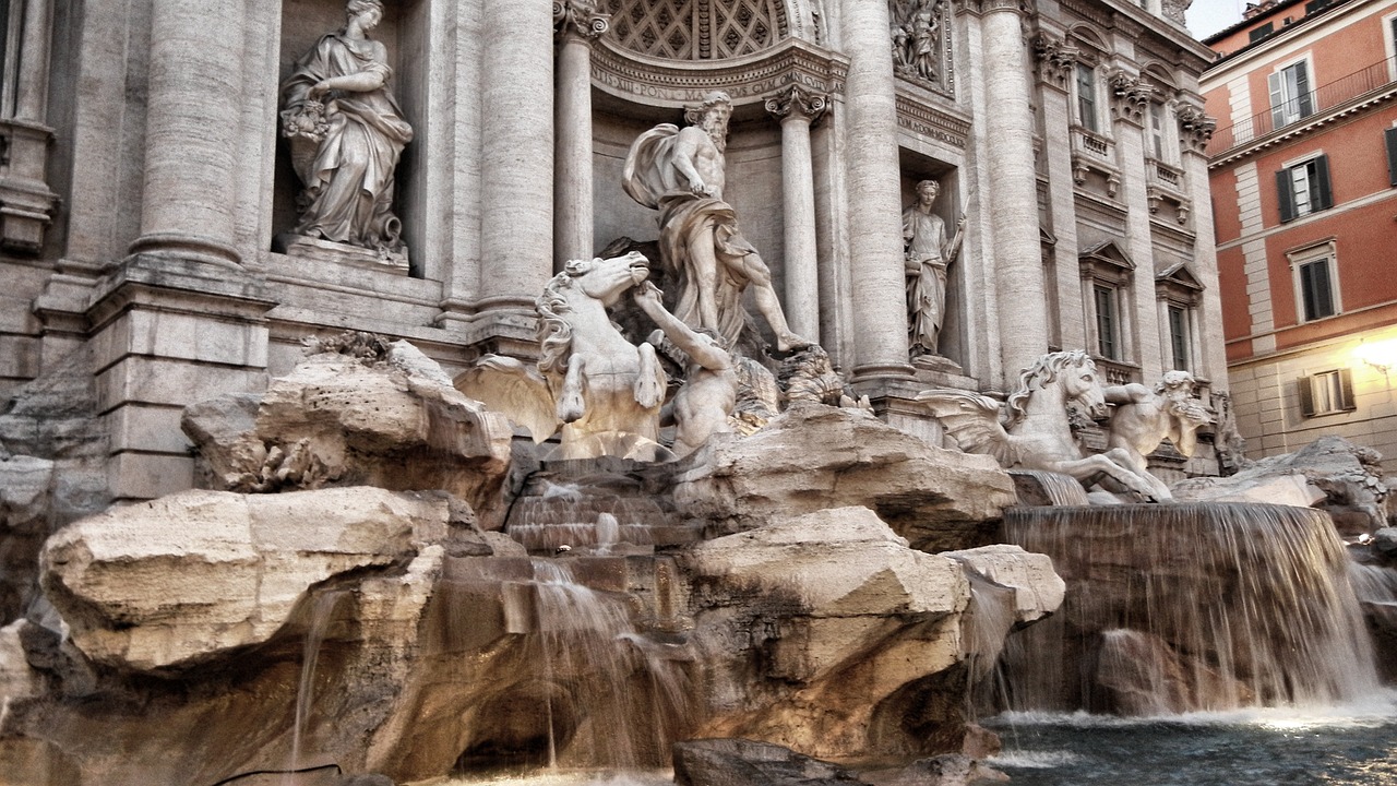 rome fountain trevi fountain free photo