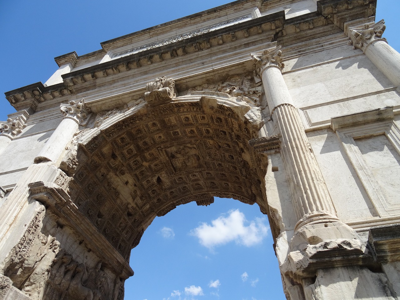 rome roman forum triumphal arch free photo