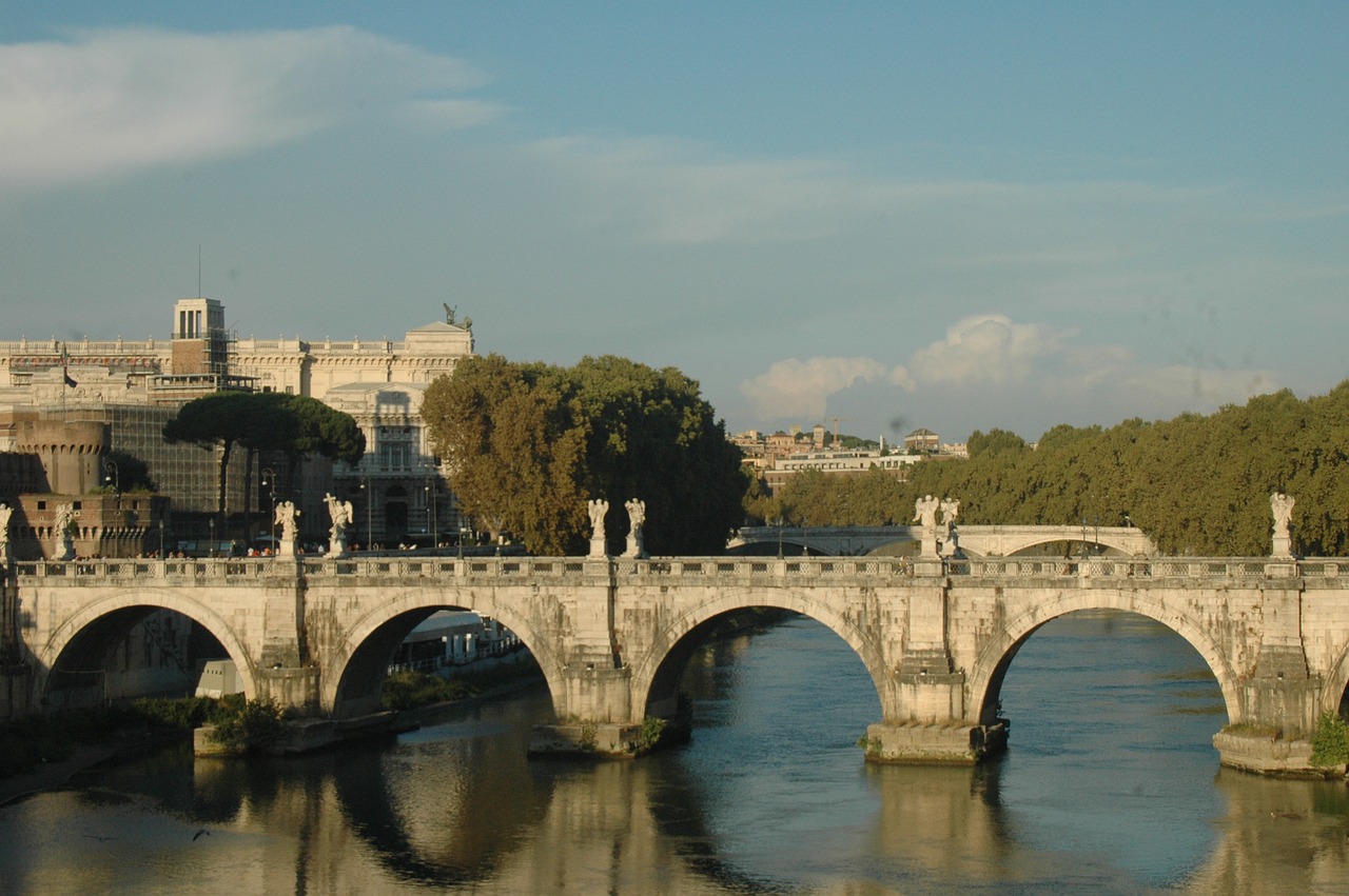 rome bridge city free photo