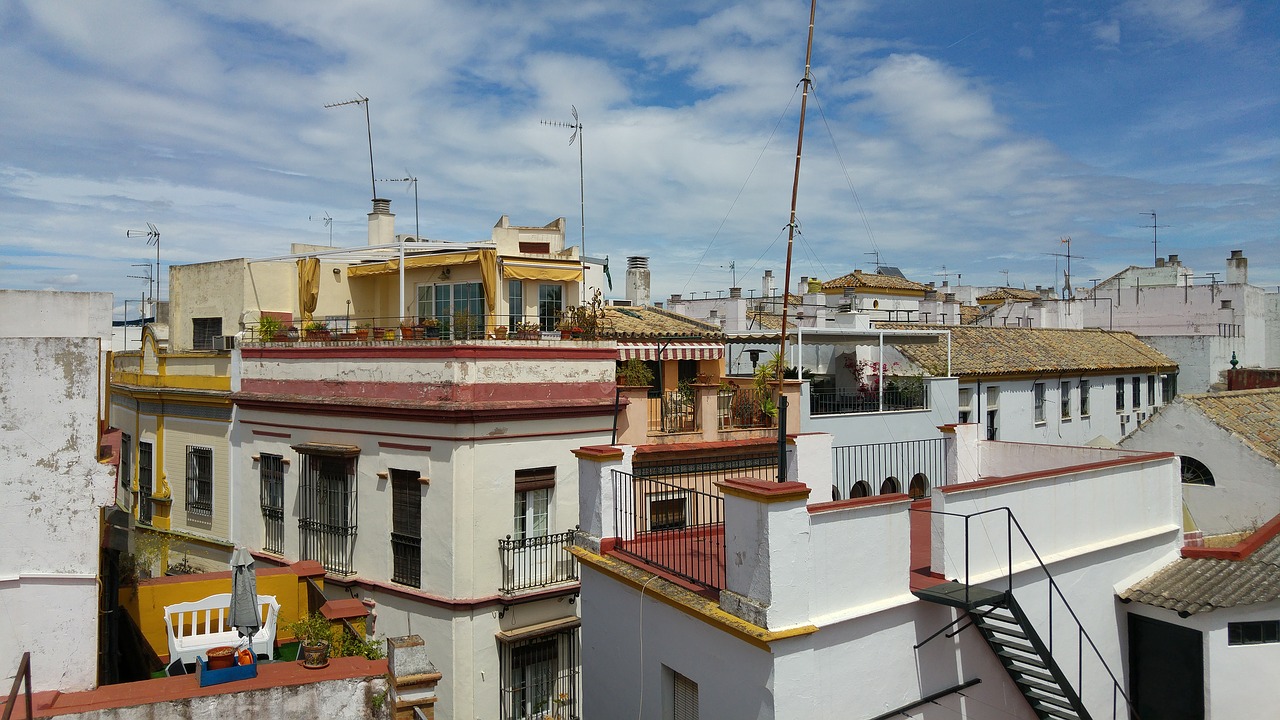 roof terraces sevilla city view free photo