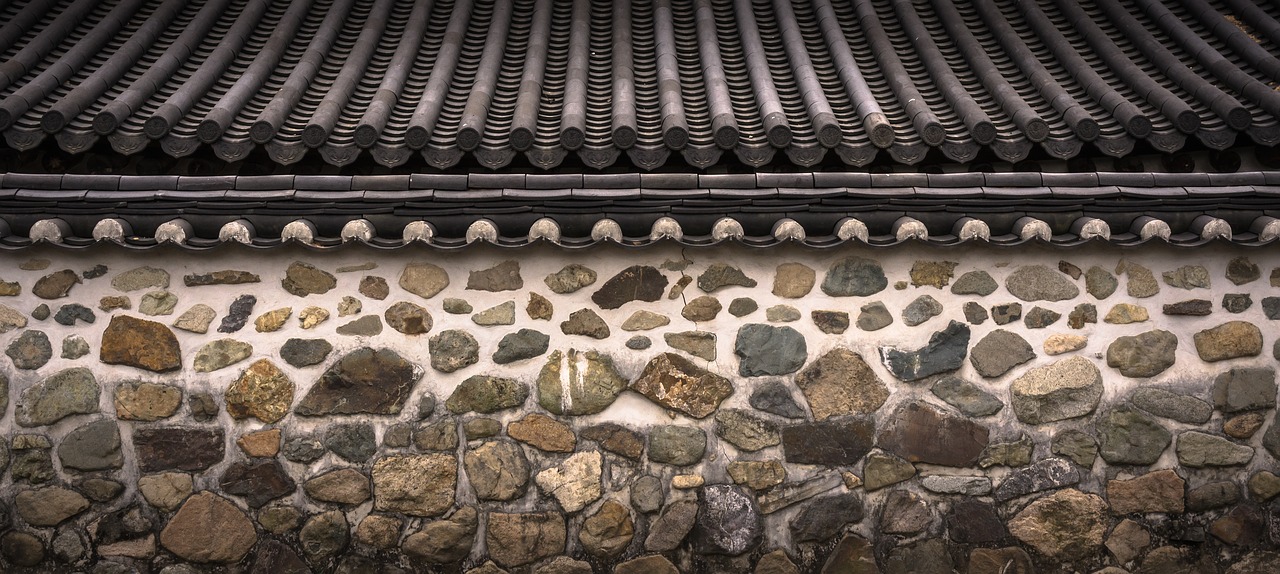 roof tile stone wall hanok free photo