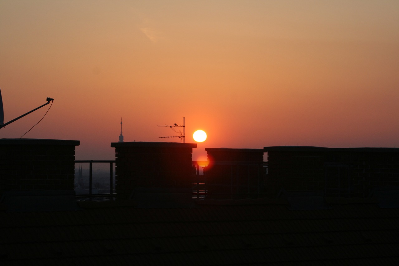 roofs sky sunrise free photo