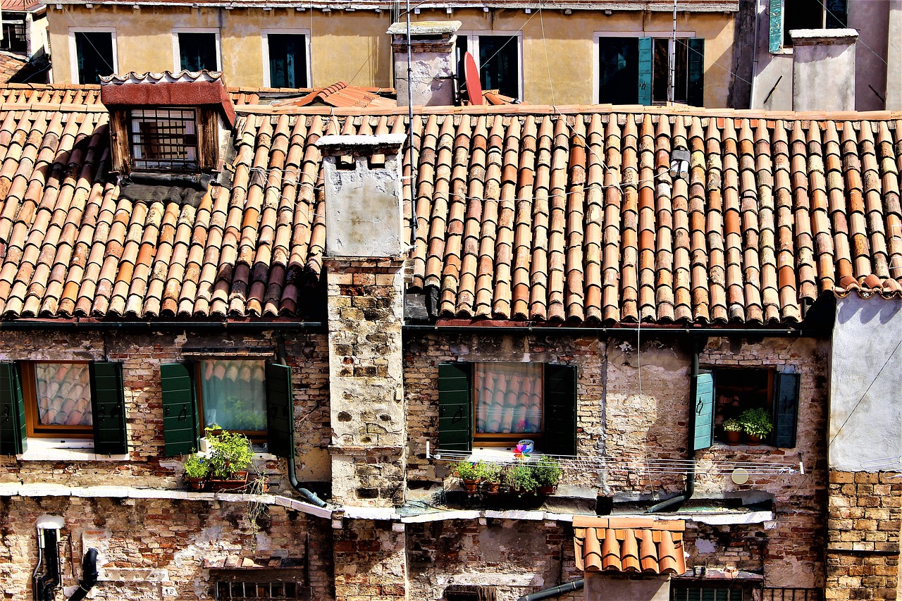 rooftops venice tile free photo