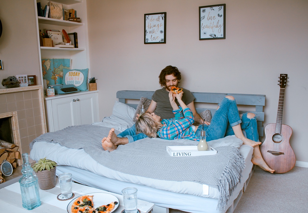 room bed indoor free photo