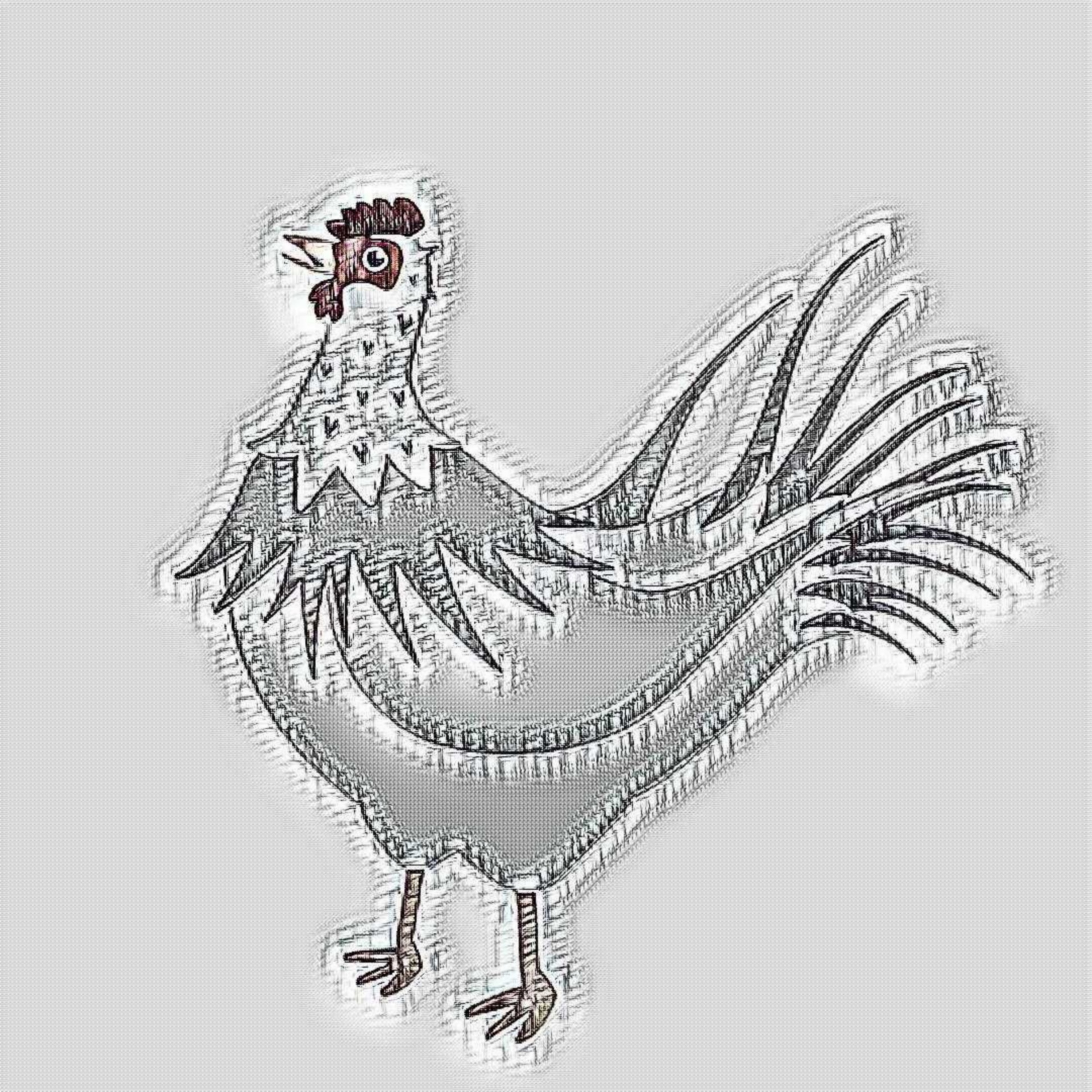 Hen On Green Background Pencil Hand Drawing Stock Illustration  Download  Image Now  Childs Drawing Animal Drawing  Art Product  iStock