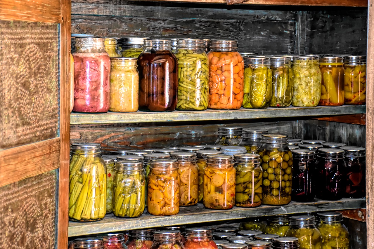 root cellar  canned goods  settlers free photo