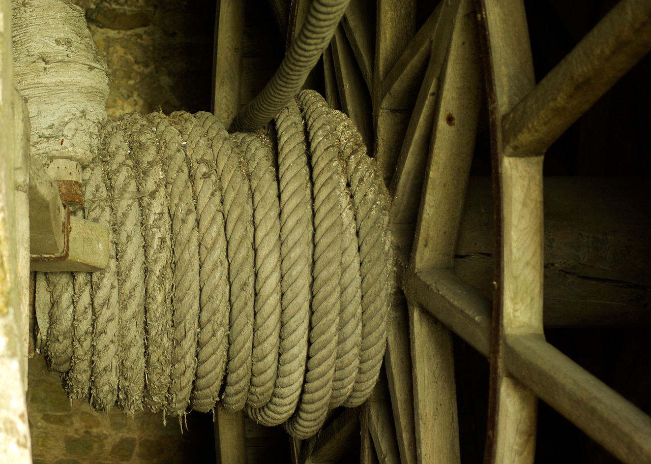 rope wheel mont saint michel free photo