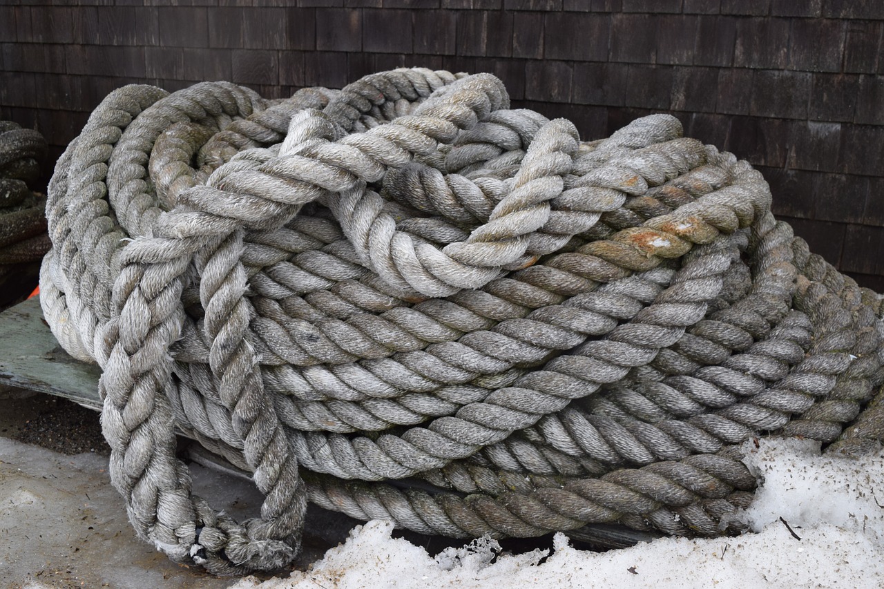 rope sea salt maine free photo