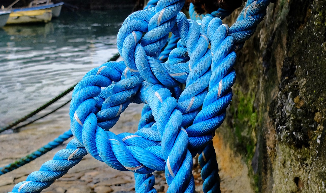 rope blue dock free photo