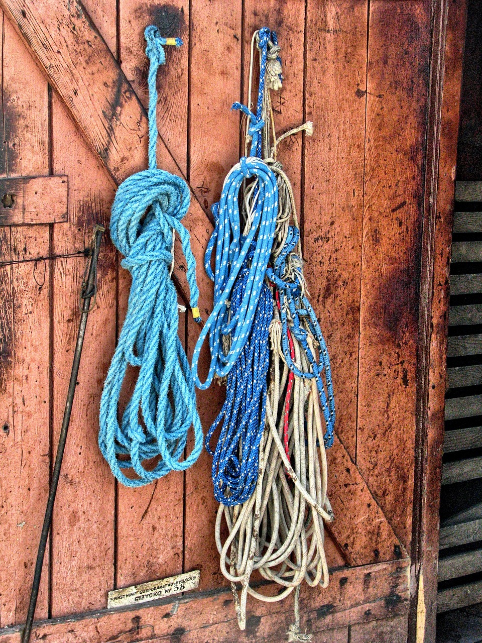 rope hdr wooden doors free photo