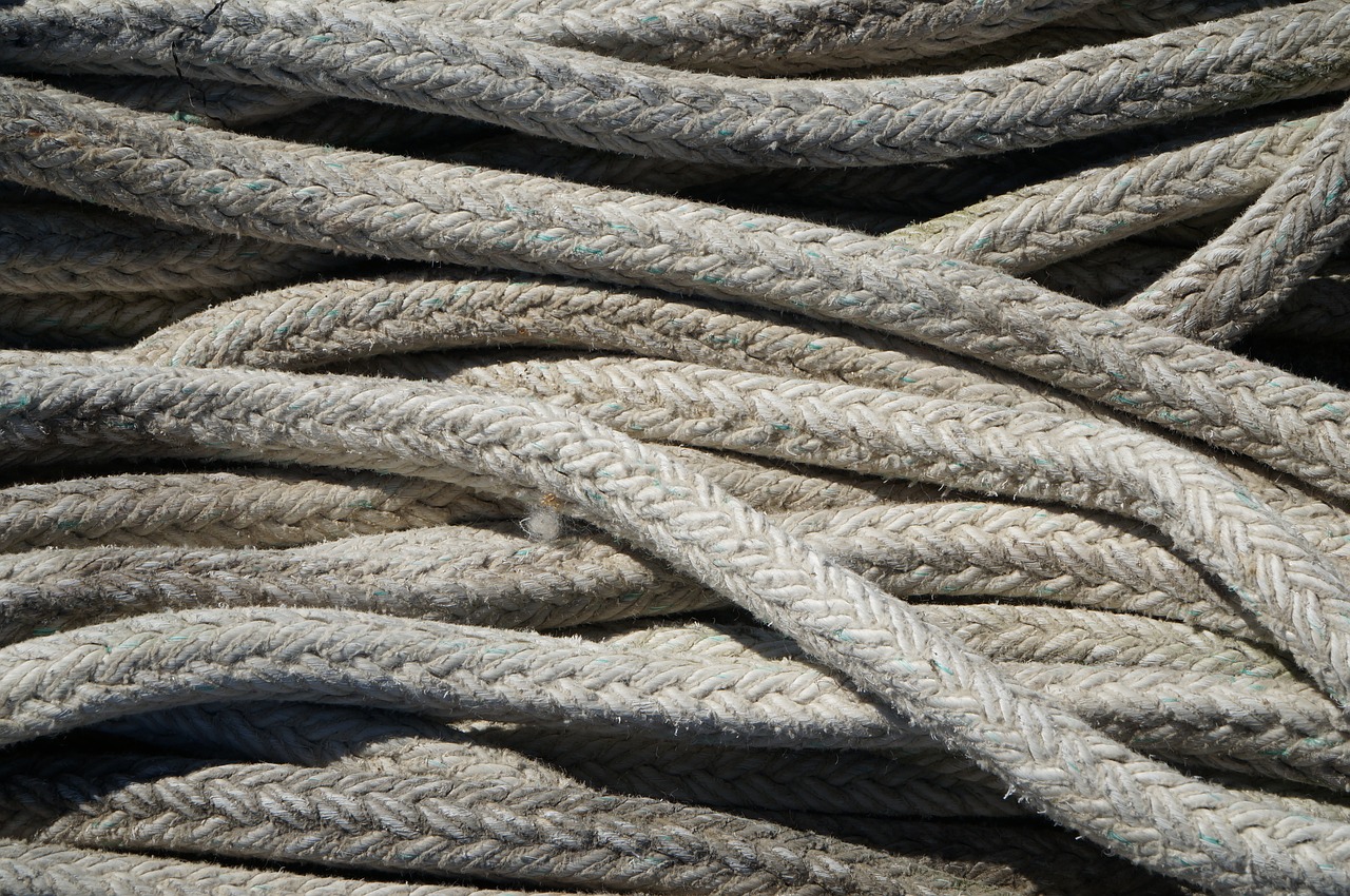 rope lines sea free photo