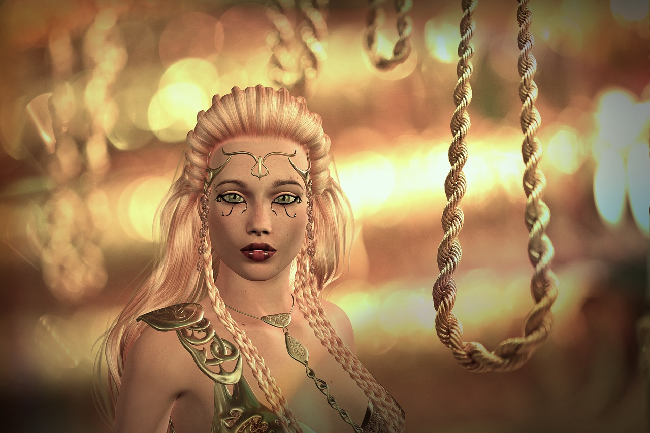 rope  woman  gold free photo