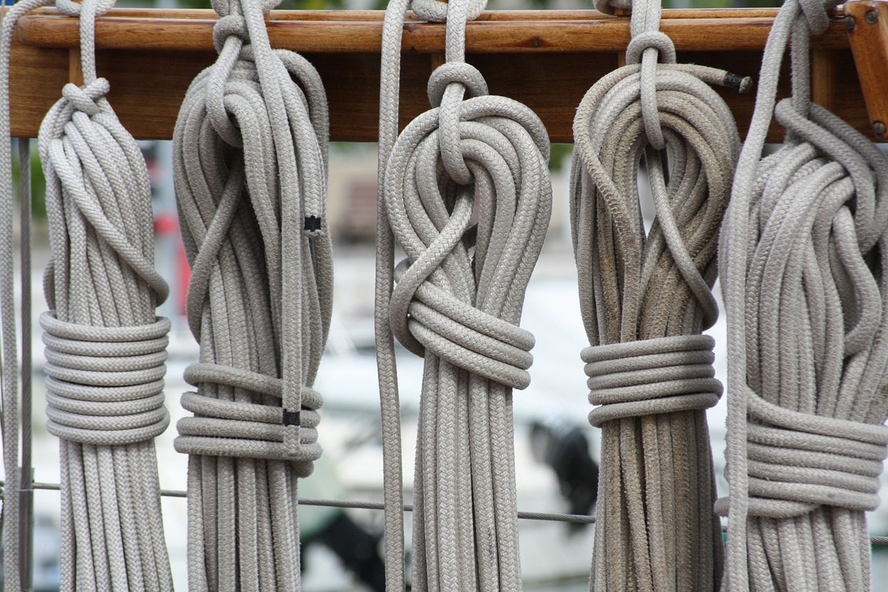rope boat sea free photo