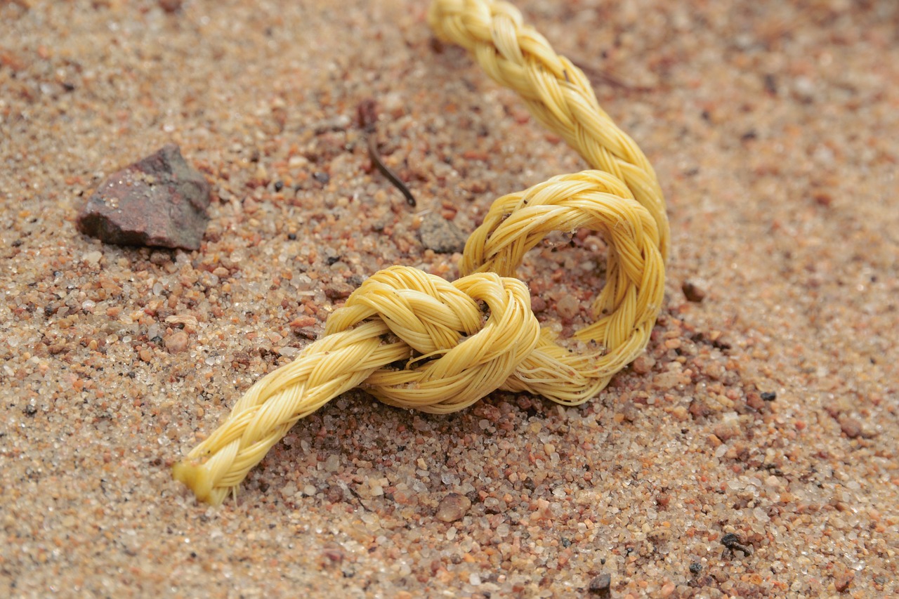 rope beach yellow free photo