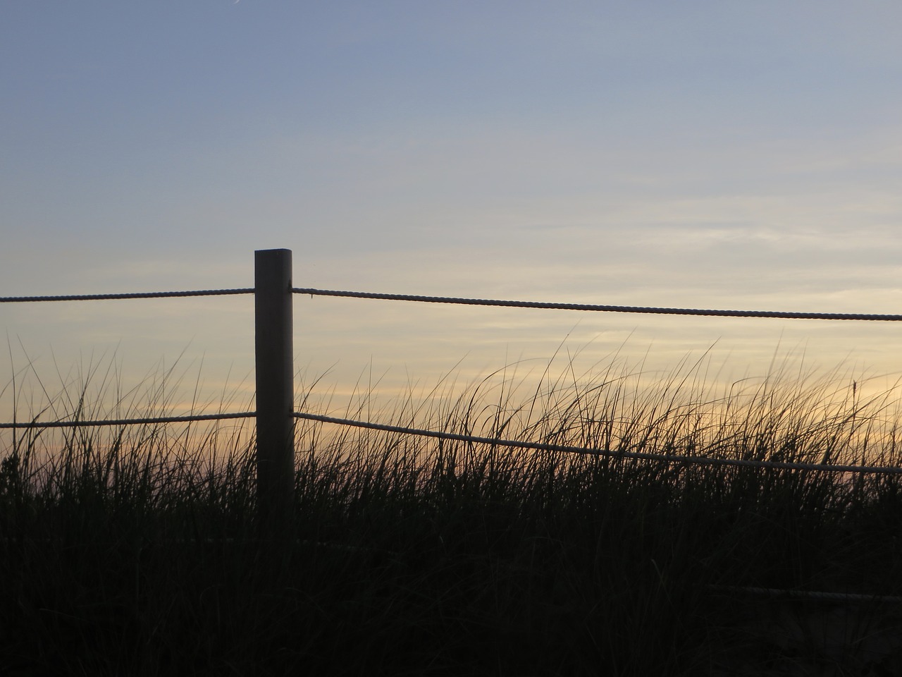 rope fence silhouette sunset free photo