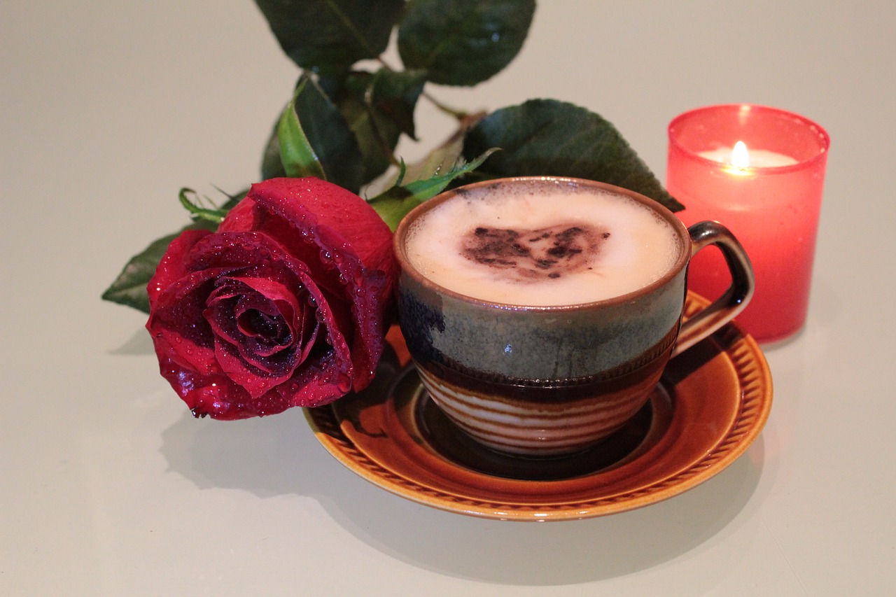 rose coffee cup free photo