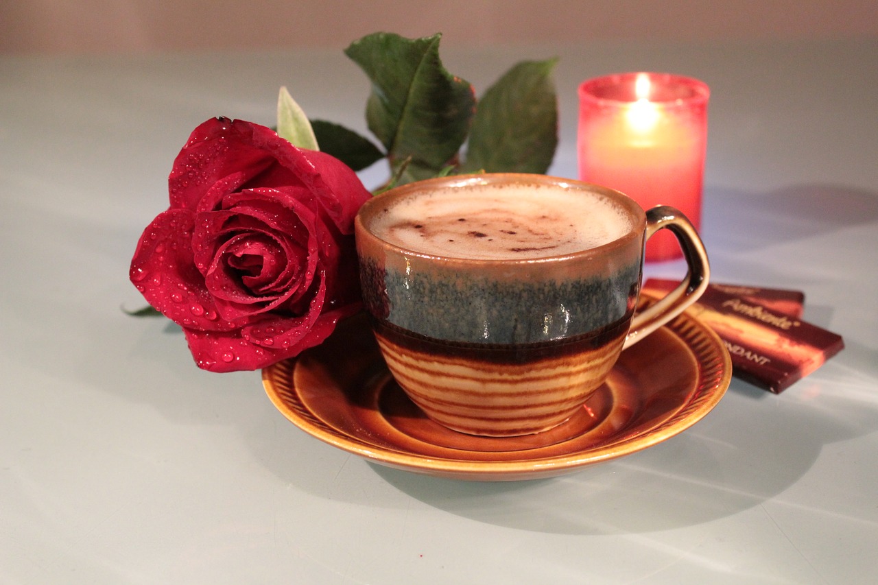 rose coffee cup free photo