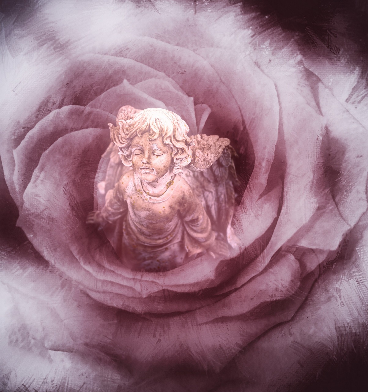 rose  angel  cherub free photo