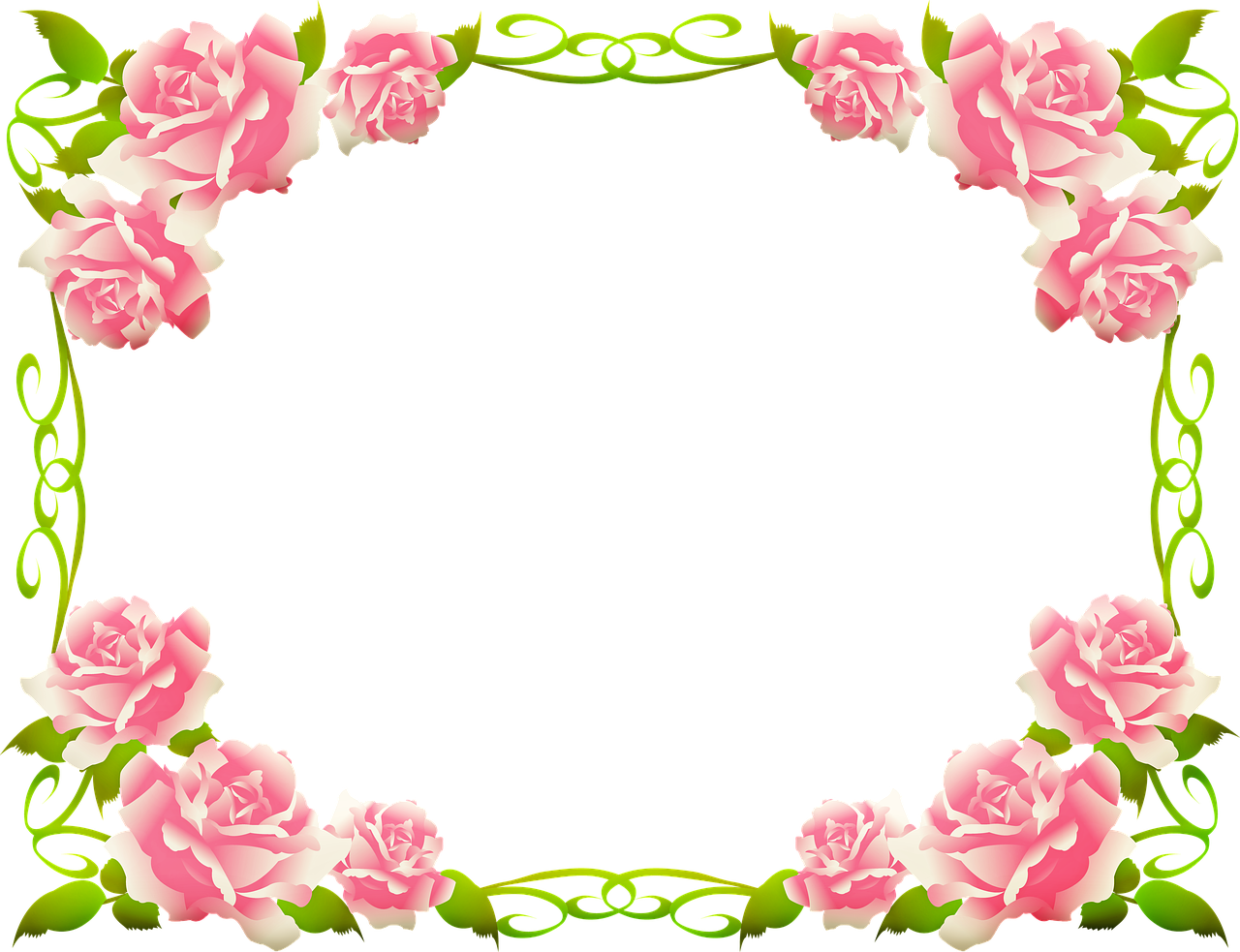 rose frame  roses  leaves free photo