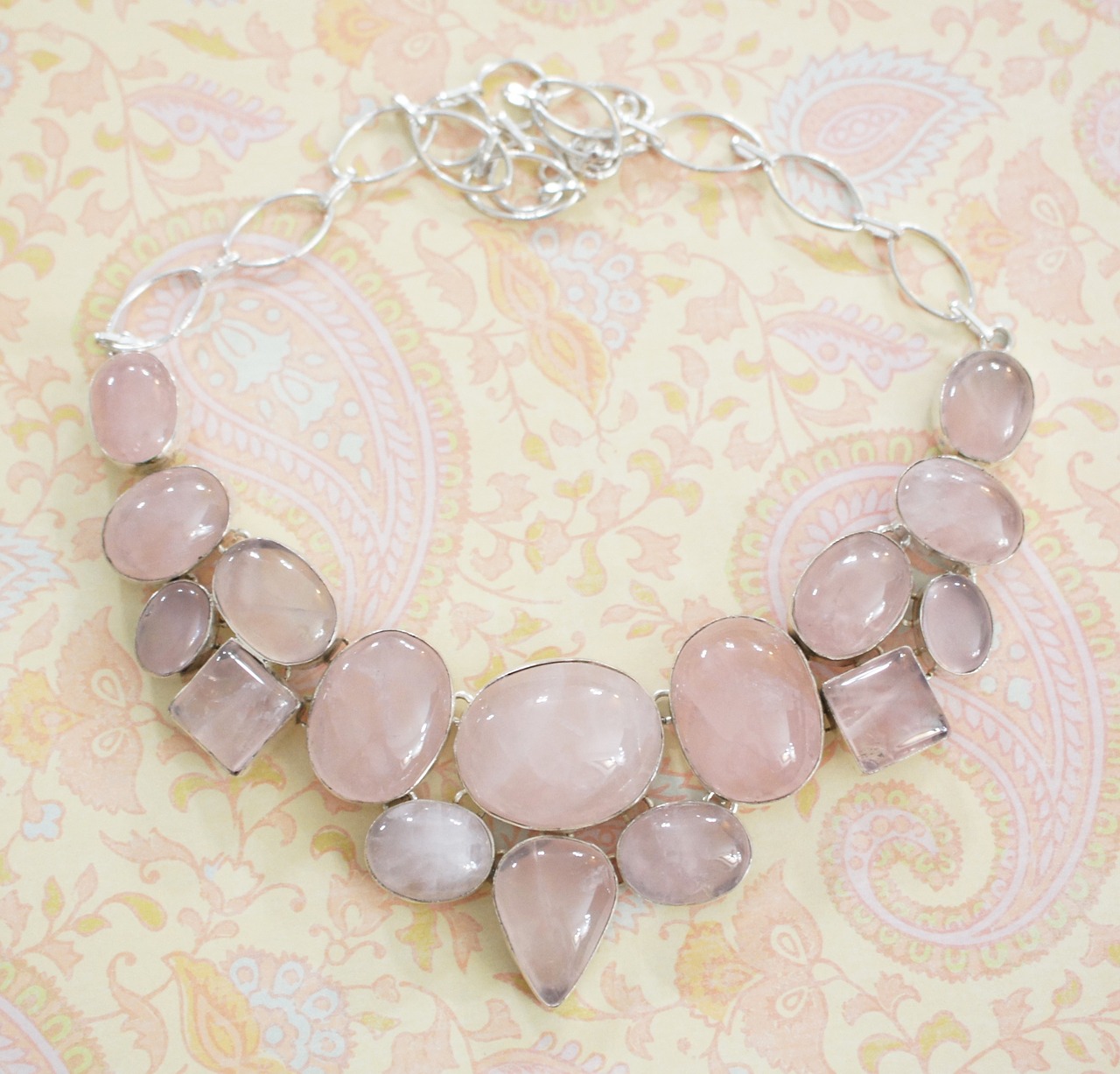 rose quartz stone necklace free photo