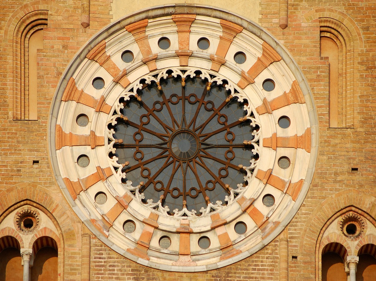 rose window lodi cathedral stained glass free photo