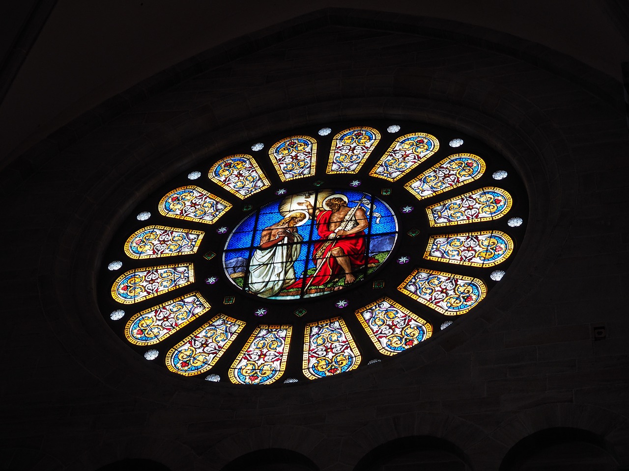 rose window window stained glass free photo