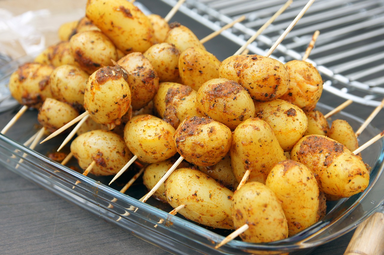 rosemary potatoes barbecue out free photo