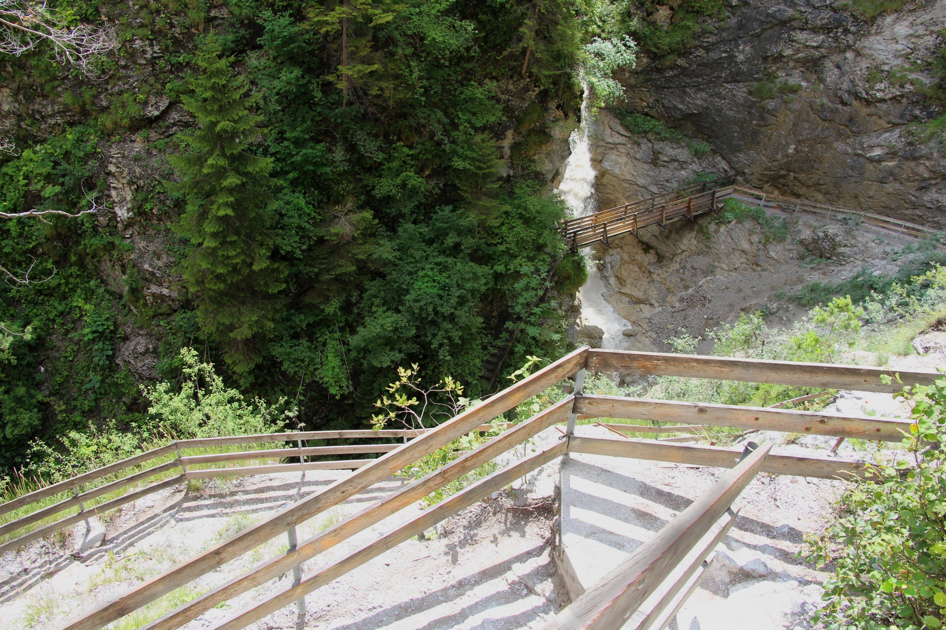 canyon waterfall stairs free photo