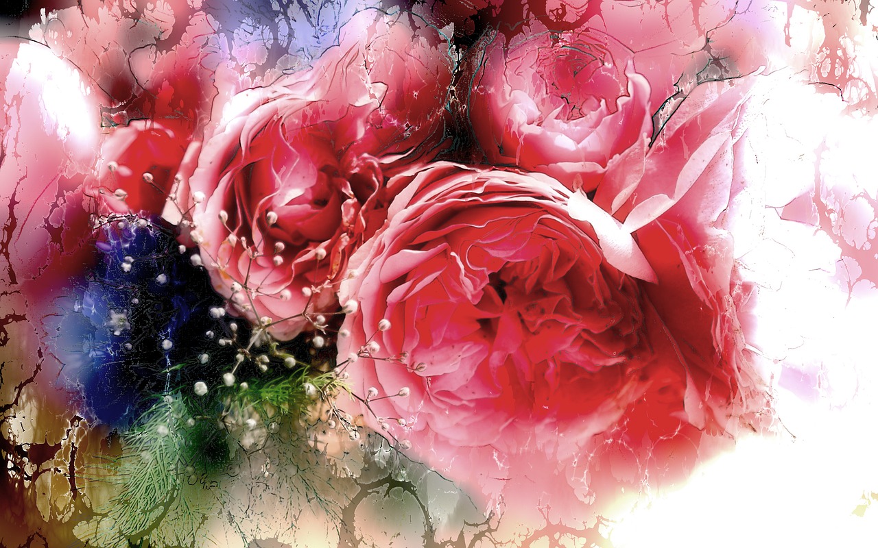 roses painting background free photo