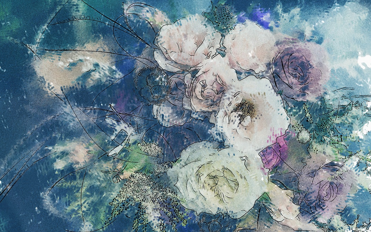 roses painting art free photo