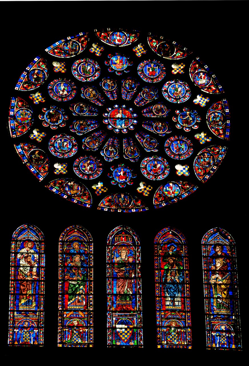 rosette chartres cathedral free photo