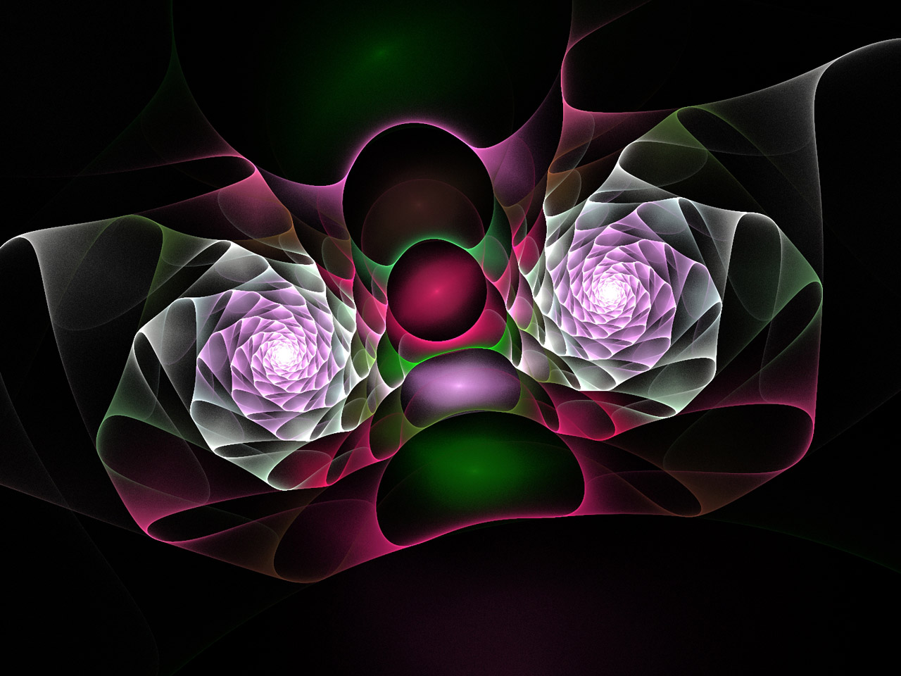 fractal pink green free photo