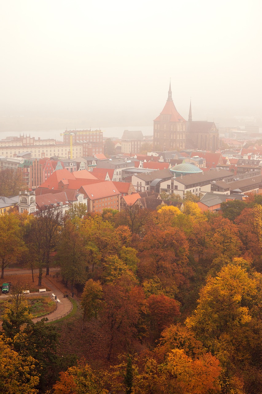 rostock  outlook  fog free photo