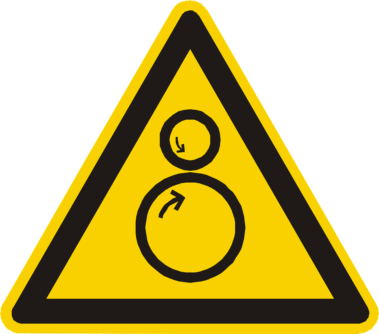 rotating cylinders warning attention free photo