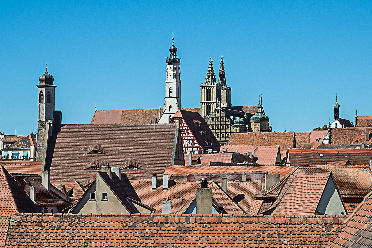 rothenburg of the deaf roofs church steeples free photo