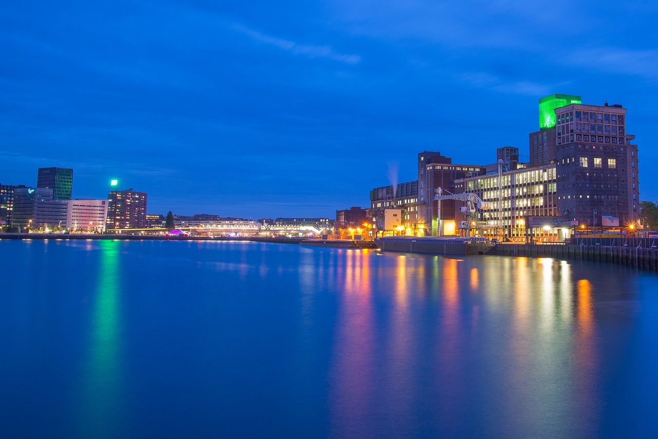 rotterdam reflection harbor free photo