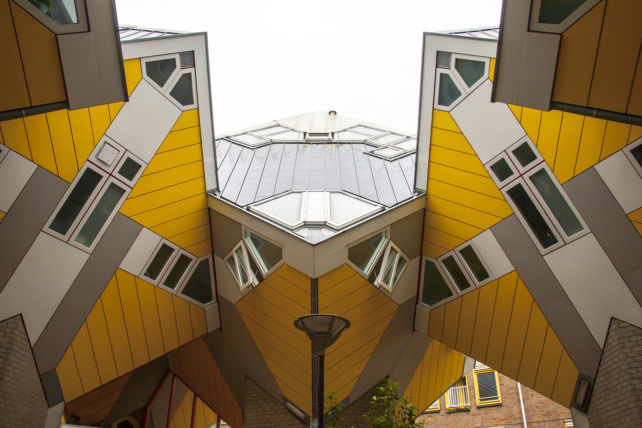 rotterdam cube houses modern building free photo