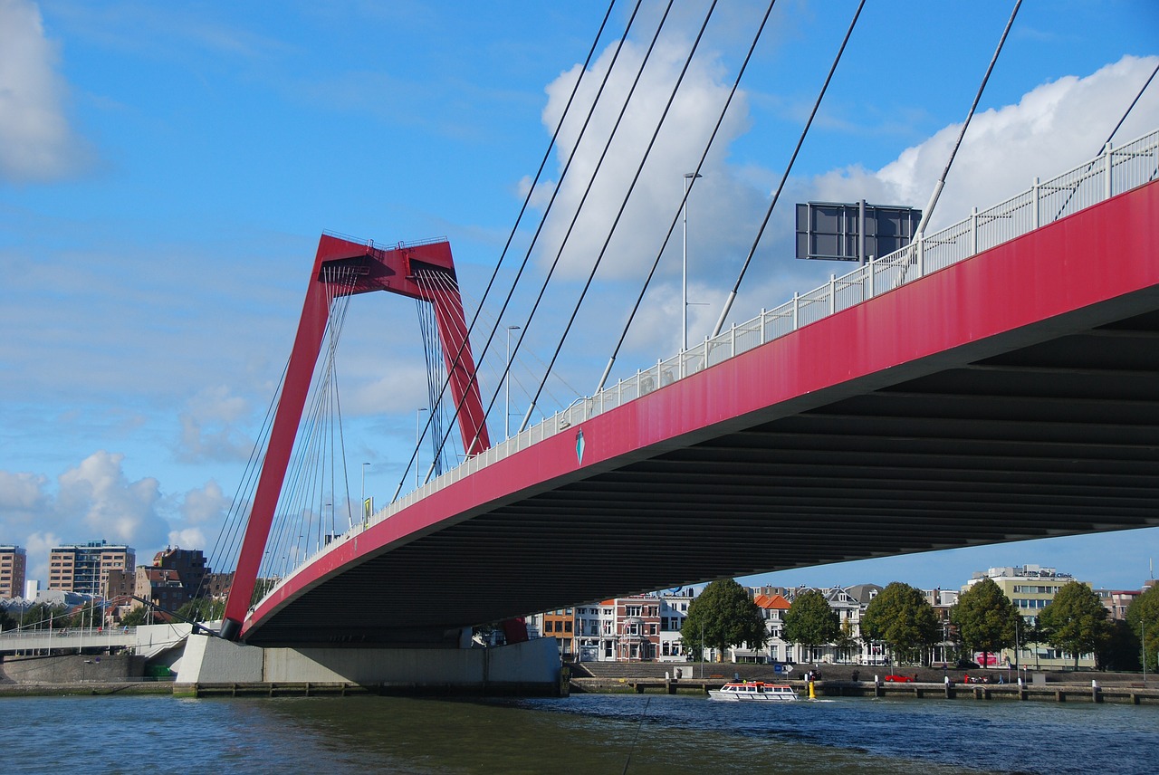 rotterdam bridge water free photo