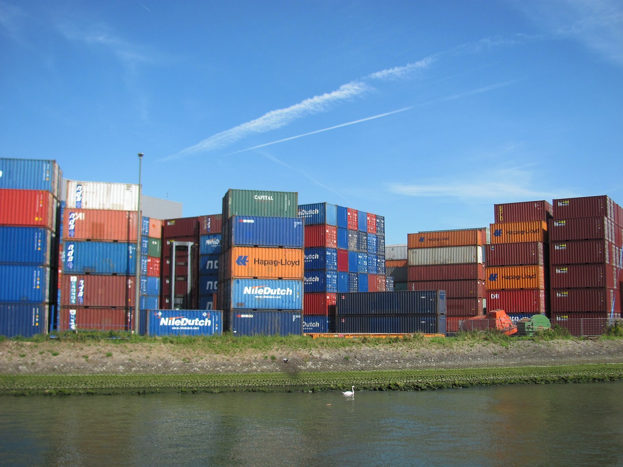 rotterdam  port  container free photo