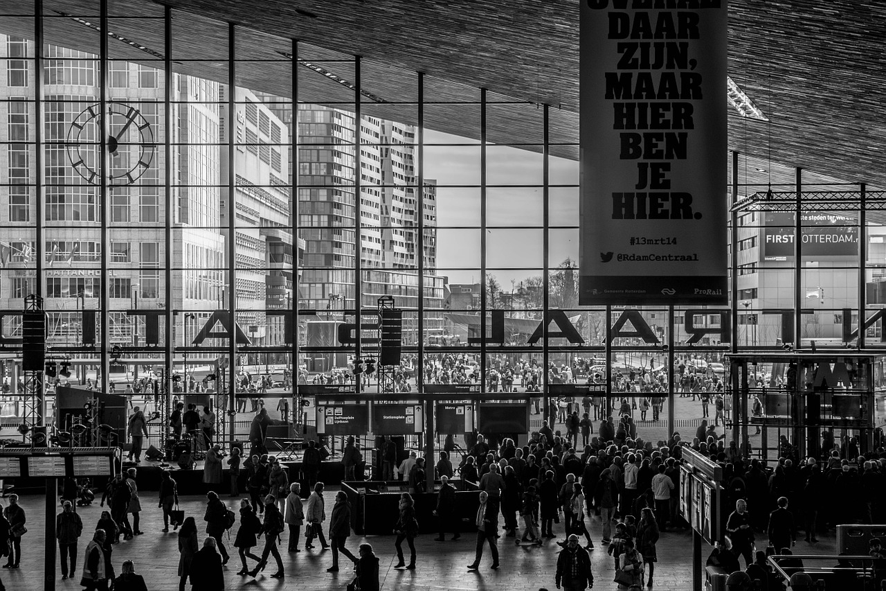 rotterdam central station outside view free photo